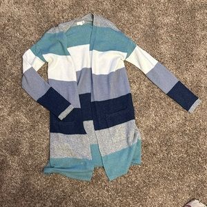 Women’s Small blue Striped Cardigan